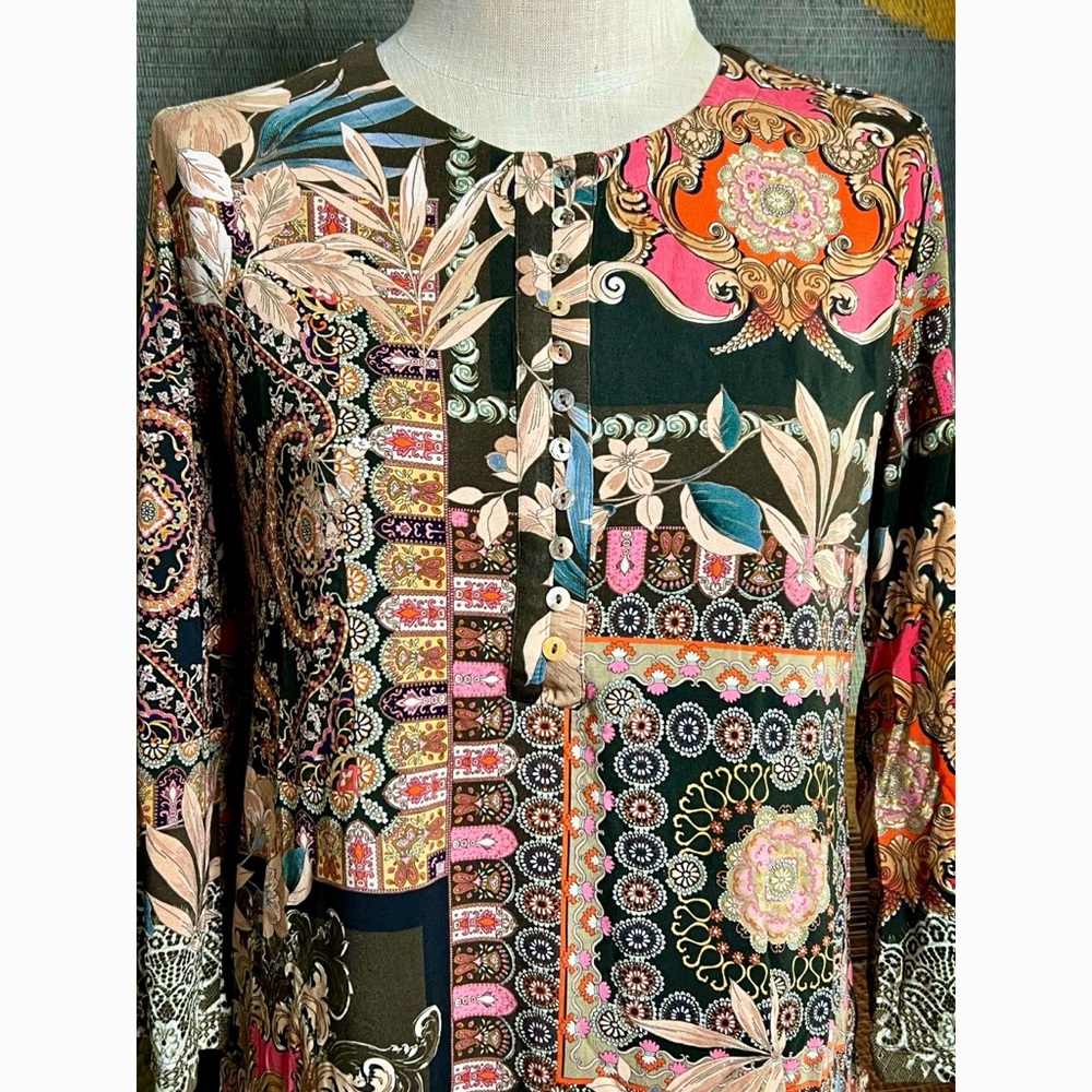 Johnny Was Flora Button Front Tunic S - Picture 5 of 15
